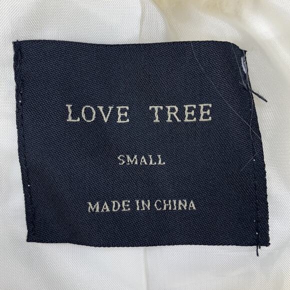 Love Tree Faux Fury Vest Cream/Vanilla Side Hidden Pockets Full Lining Size S - Picture 7 of 9